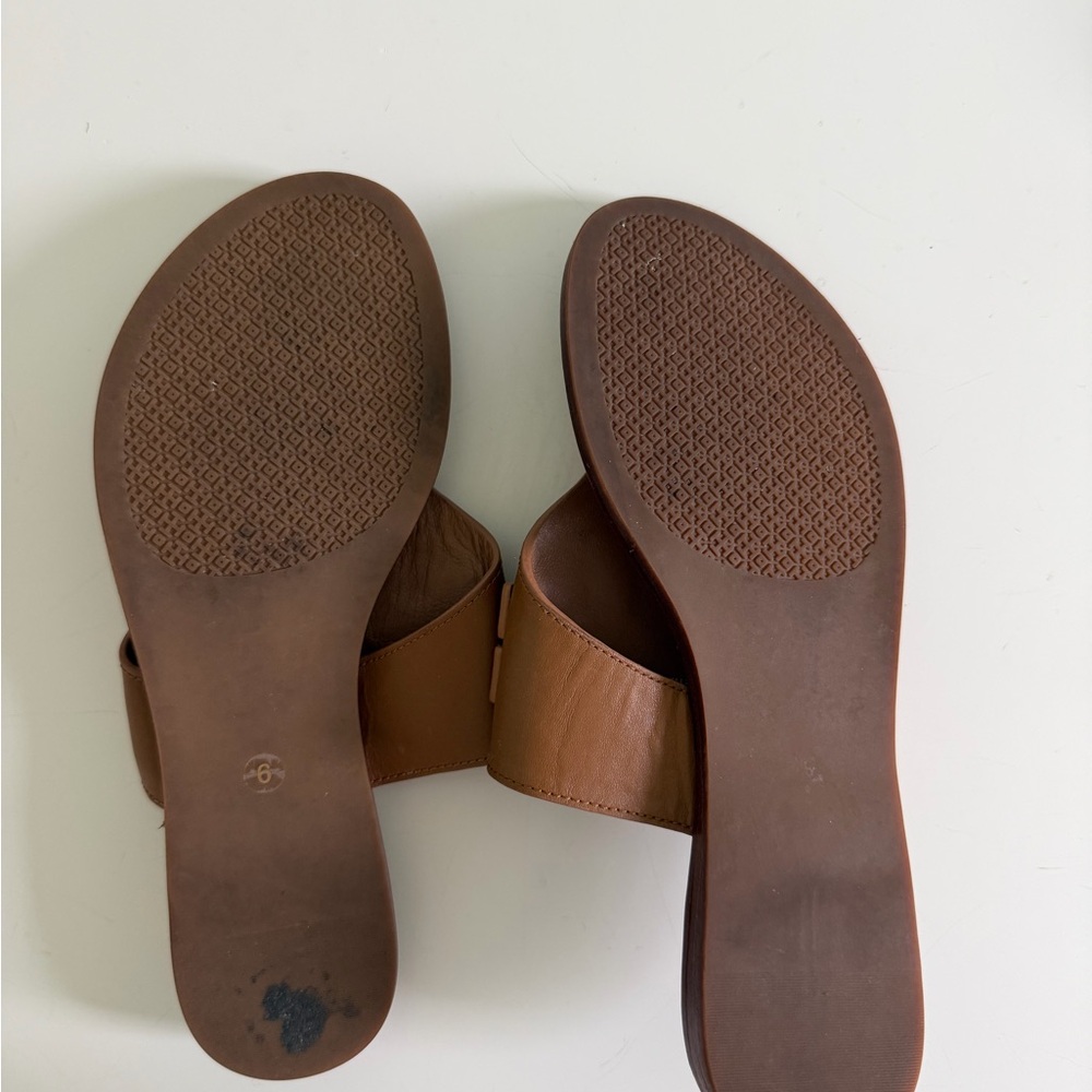 Tory Burch Tan Leather Slides - Picture 4 of 4